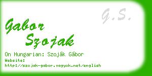 gabor szojak business card